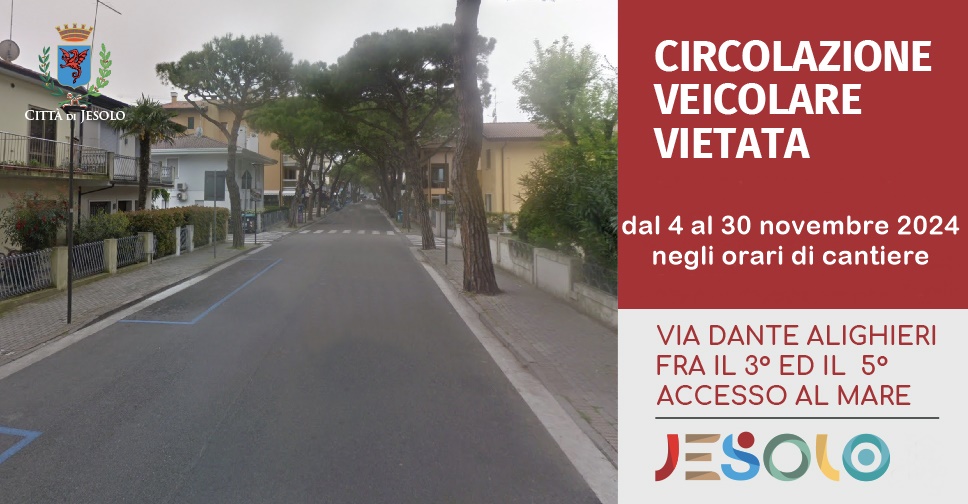 Modifiche alla viabilità in via Dante 