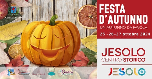 Autunno in festa a Jesolo, dal 25 al 27 ottobre 2024 - immagine di una zucca intagliata