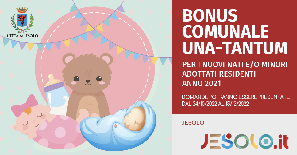 Bonus comunale una tantum per i nuovi nati e/o minori adottati