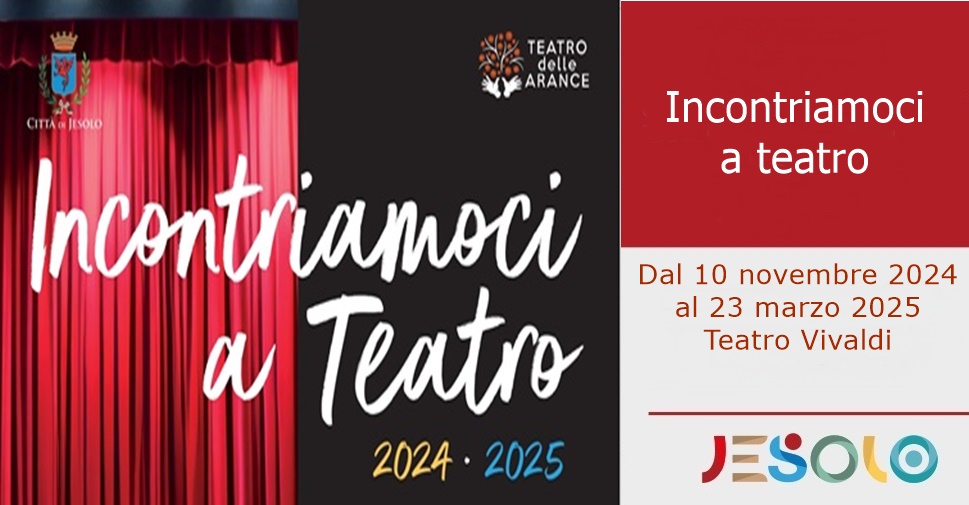 Incontriamoci a teatro spettacoli da novembre 2024 a marzo 2025 in collaborazione con il teatro delle Arance. Immagine della quinta del teatro di colore rosso scuro